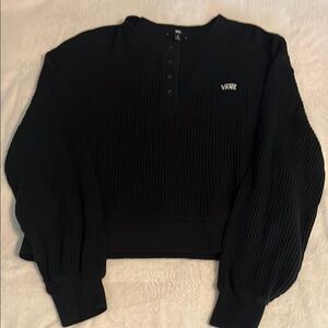 Vans Black Puff Sleeve Polo Sweatshirt